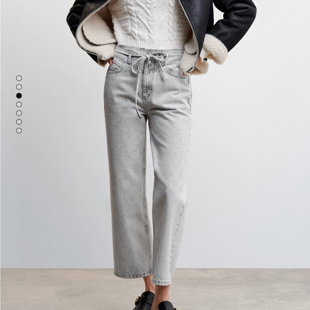 Mango Bow Cotton Jeans